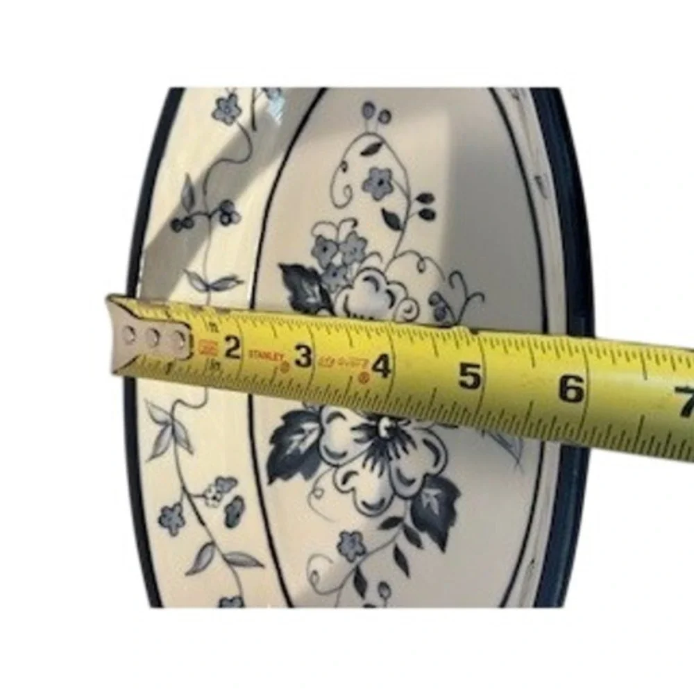 Lang Floral Blues Earthenware Oval Serving Dish Blue White - Picture 8 of 13